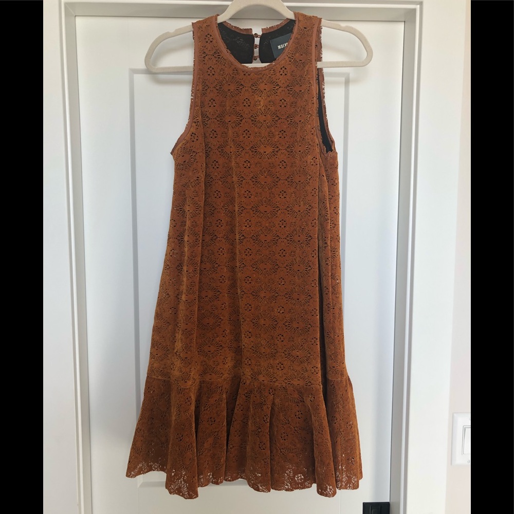 Anthropologie Velvet Lace Drop Waist Dress